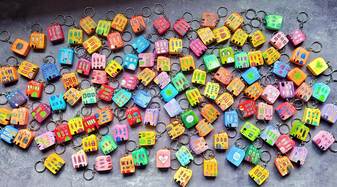 Casitas de madera de colores