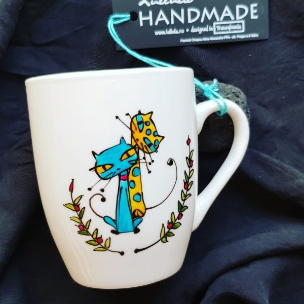 Taza «Mystic Cats» pintada a mano
