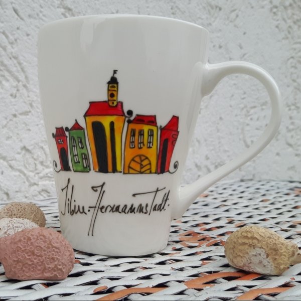 Cană Sibiu, Hermannstadt, pictată manual