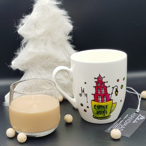 Cană My Coffee House – classic, pictată manual