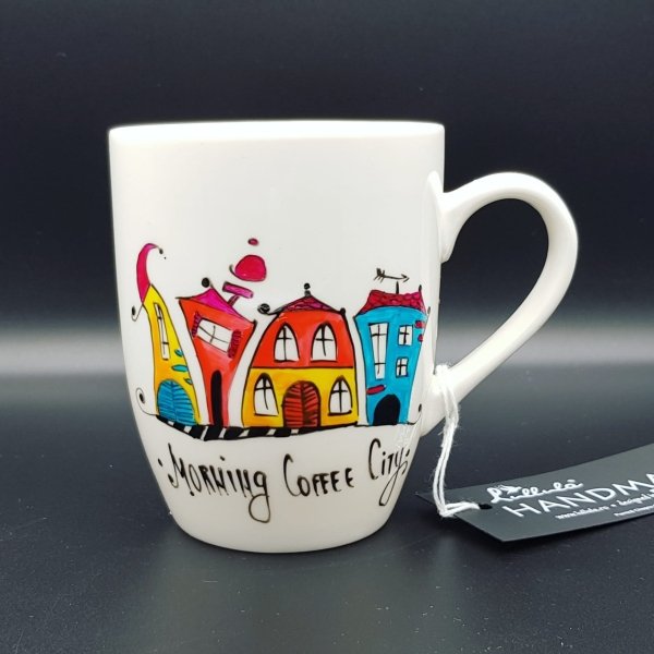 Cană ”Good Morning Coffee City”, pictată manual