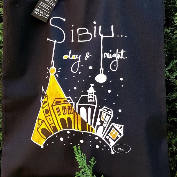 Traistă neagră Sibiu Day & Night
