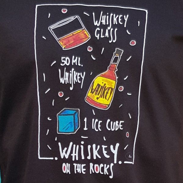 Whiskey on the rocks – tricou negru pt. bărbați