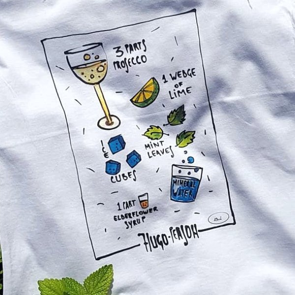 Hugo, rețeta de cocktail – tricou alb de damă