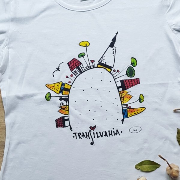 Transilvania – tricou alb de damă