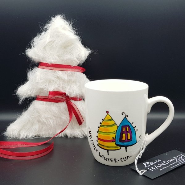 My little winter cup, cană pictată manual