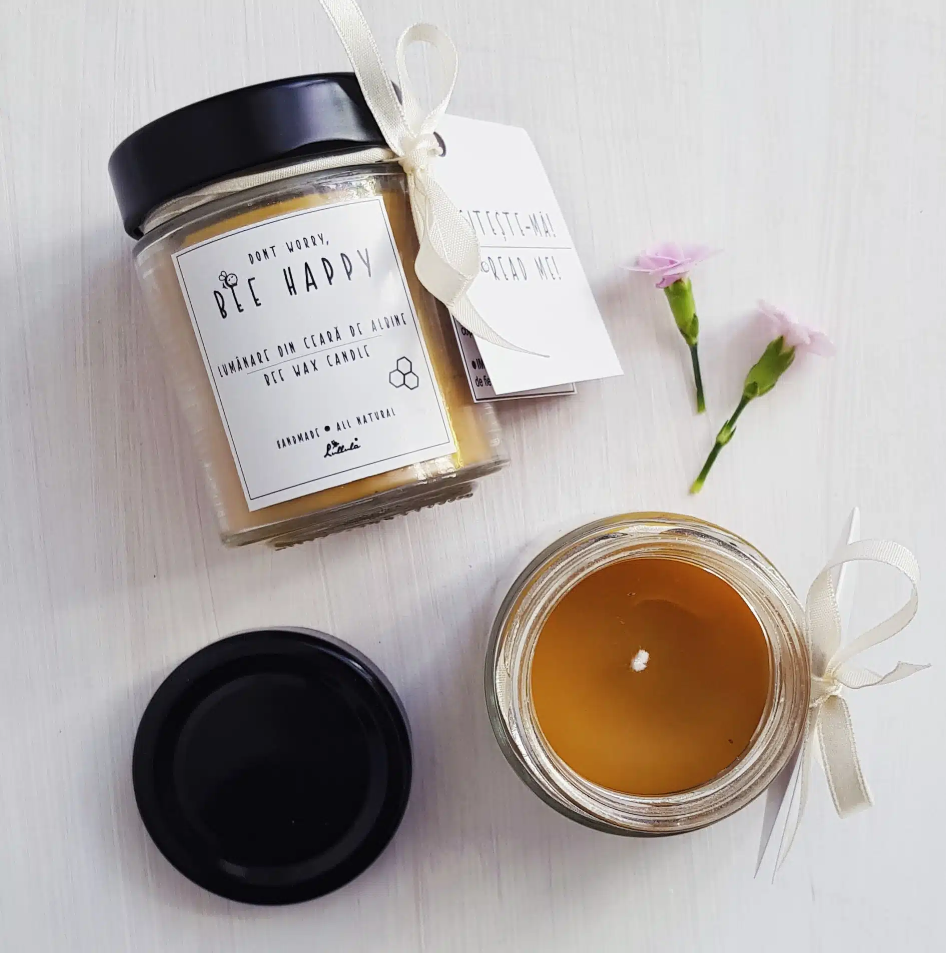 Don't worry, BEE happy - vela de cera de abeja 100 % natural - Imagen 2