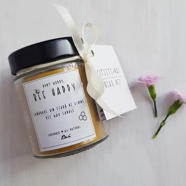 Don't worry, BEE happy - vela de cera de abeja 100 % natural