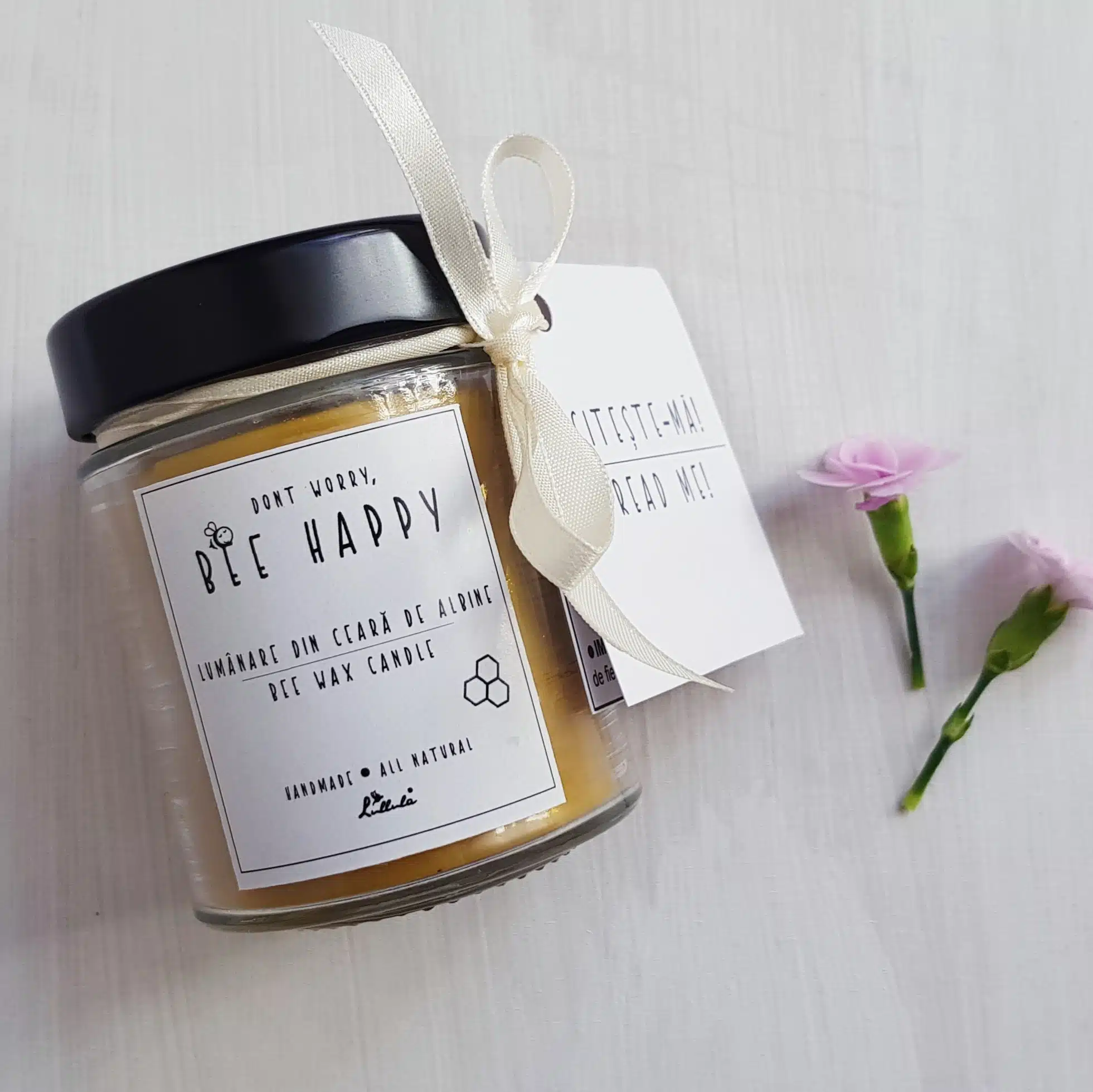 Don't worry, BEE happy - vela de cera de abeja 100 % natural