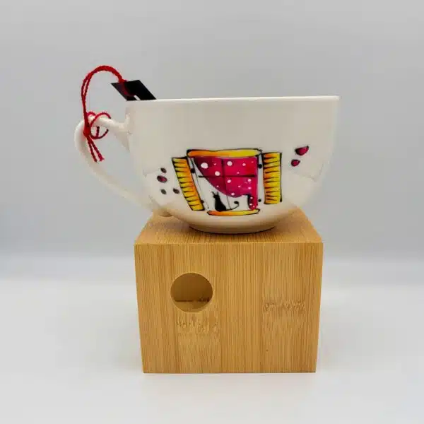 Fenster, handbemalte Tasse